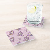 Niedliche Mermaids Glasuntersetzer (Schrägansicht)