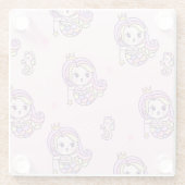 Niedliche Mermaids Glasuntersetzer (Rückseite)