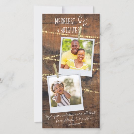 Niedliche Merriest & Brightest 2-Foto-Karte (Vorderseite)