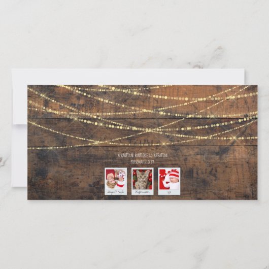 Niedliche Merriest & Brightest 3-Foto-Karte (Rückseite)