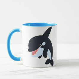 Niedliche Merry Cartoon Killer Whale Tasse
