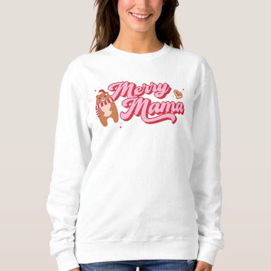 Niedliche Merry Mama Bear Urlaubssaison Sweatshirt (Vorderseite)