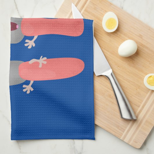 Niedliche Messergabel und Löffelbesteck Cartoon Geschirrtuch (Viertel Falte)