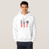 Niedliche Messergabel und Löffelbesteck Cartoon Hoodie (Vorne ganz)