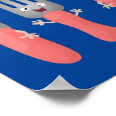 Niedliche Messergabel und Löffelbesteck Cartoon Poster (Ecke)