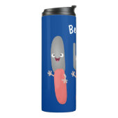 Niedliche Messergabel und Löffelbesteck Cartoon Thermosbecher (Nach links gedreht)