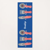 Niedliche Messergabel und Löffelbesteck Cartoon Yogamatte (Vorderseite)