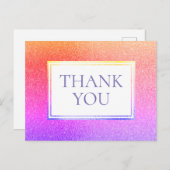 Niedliche Metallic Lila Pink Rainbow Vielen Dank Postkarte (Vorne/Hinten)