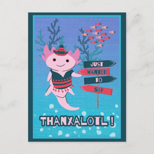 Niedliche mexikanische Axolotl Dankeschön-Karte Postkarte (Vorderseite)