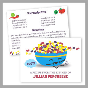 Niedliche mexikanische Bohnen Furz Kochbuch Rezept Einladung