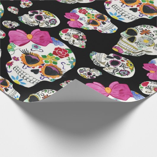 Niedliche mexikanische farbenfrohe Zuckerrüben am Geschenkpapier (Ecke)