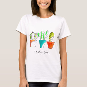 Niedliche mexikanische Kakteen-Liebe zeichnend Kun T-Shirt