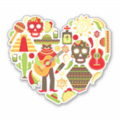 Niedliche mexikanische Kunst Aufkleber (Vorderseite)