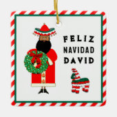 Niedliche mexikanische Weihnachtszeit Keramikornament (Vorderseite)