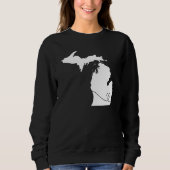 Niedliche Michigan Liebe Heart Zuhause Staat Midwe Sweatshirt (Vorderseite)