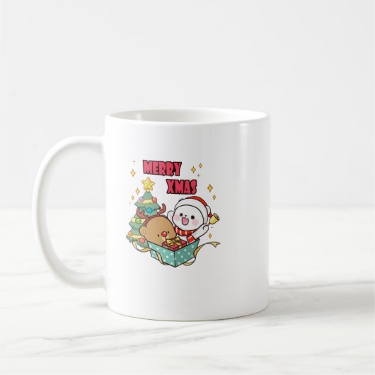 Niedliche Milch und Mocha merry_xmas Kaffeetasse (Links)