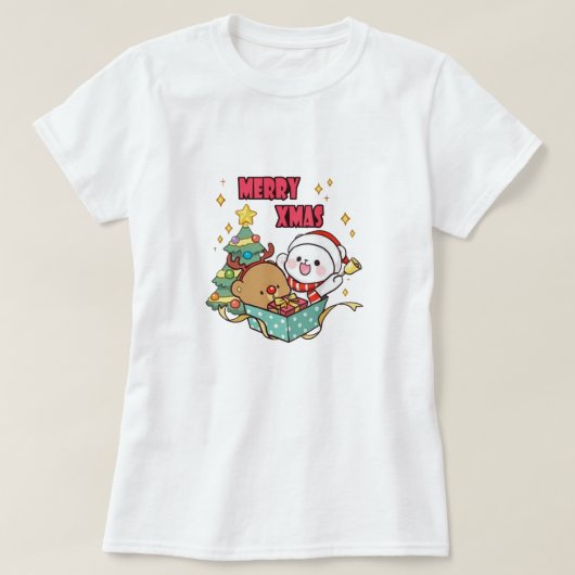 Niedliche Milch und Mocha merry_xmas T-Shirt (Design vorne)