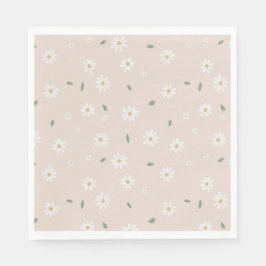 Niedliche Milchblüten & Grünpflanzen Serviette