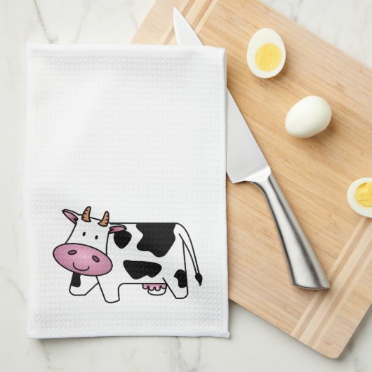 Niedliche Milchkuh Geschirrtuch (Viertel Falte)