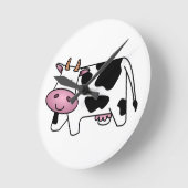 Niedliche Milchkuh Runde Wanduhr (Winkel)