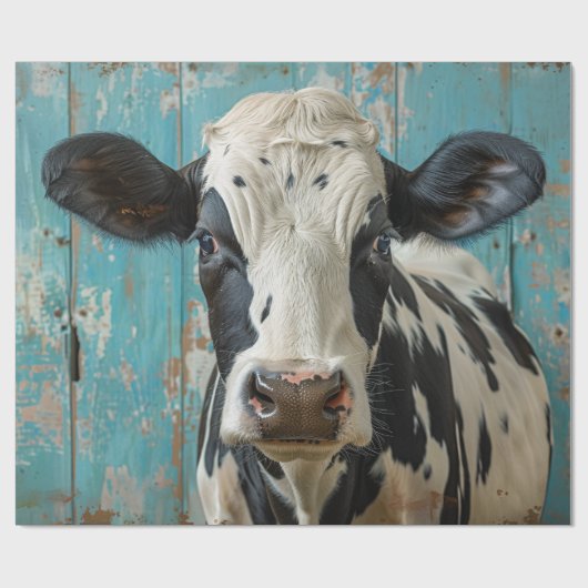 Niedliche Milchkühe Bauernhof Malerei Geschenkpapier (Flach)