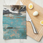 Niedliche Milchkühe Bauernhof Malerei Geschirrtuch (Viertel Falte)