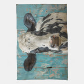 Niedliche Milchkühe Bauernhof Malerei Geschirrtuch (Vertikal)