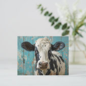 Niedliche Milchkühe Bauernhof Malerei Postkarte (Stehend Vorderseite)
