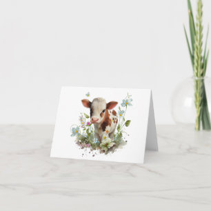 Niedliche Milchkühe in Blume BLANK Karte