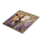 Niedliche Milchkühe Kälber Lupine Blume Fliese (Seite)