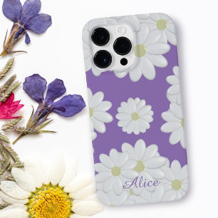Niedliche Milchsorten Name Lila White Daisy Muster Case-Mate iPhone Hülle