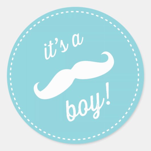 Niedliche Milk Mustache Baby Shower Stickers (Vorderseite)