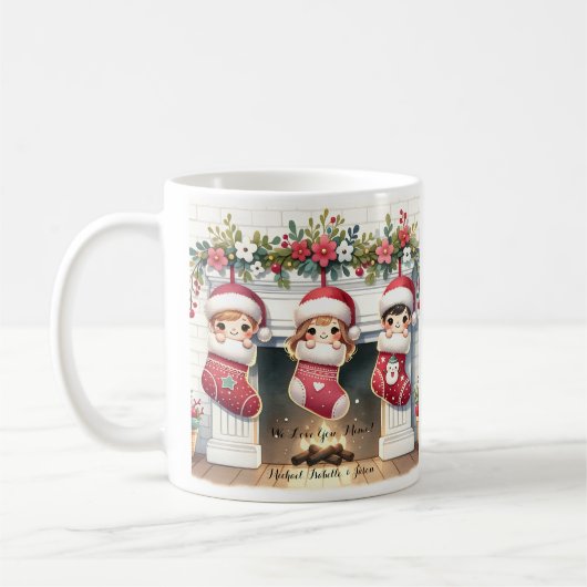 Niedliche Mimi Weihnachtsfeier Tasse mit Großkinde (Links)