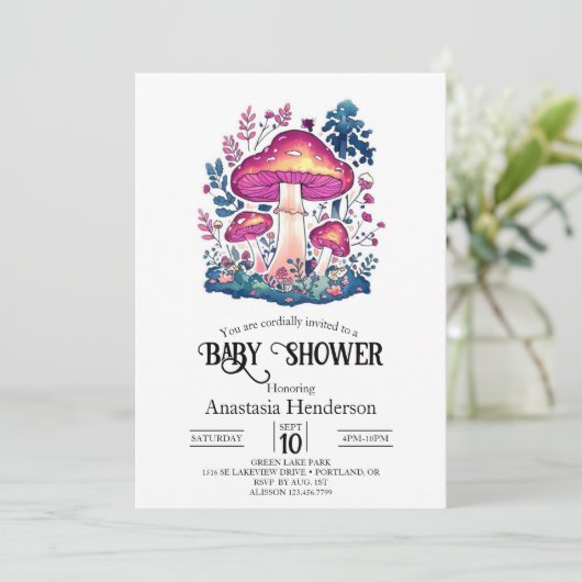 Niedliche Mini-Baby-Dusche Einladung (Stehend Vorderseite)