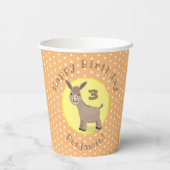 Niedliche Mini-Esel-Cartoon-Abbildung Pappbecher (Rückseite)