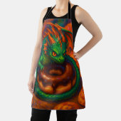 Niedliche Mini Green Dragon & Donut Fantasy Art Schürze (InSitu)