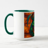 Niedliche Mini Green Dragon & Donut Fantasy Art Tasse (Links)