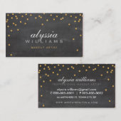 NIEDLICHE Mini Konfetti Gold funkelnd Glitzer Kalk Visitenkarte (Vorne/Hinten)