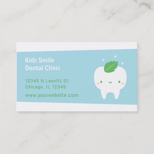 Niedliche Mini-Mini-Leaf-Zahnarzt-Visitenkarten Visitenkarte (Rückseite)