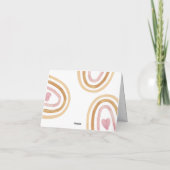 Niedliche Mini-Neutral-Boho Rainbow-Babydusche Dankeskarte (Rückseite)
