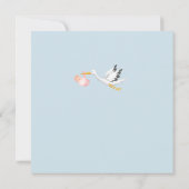 Niedliche Mini-Storch-Babydusche Einladung (Rückseite)