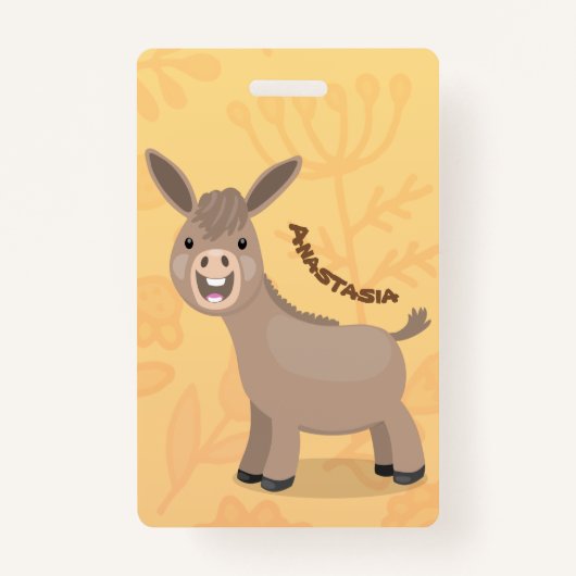 Niedliche Miniatur-Esel-Cartoon-Abbildung Ausweis (Vorderseite)