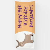 Niedliche Miniatur-Esel-Cartoon-Abbildung Banner (Vertikal)