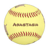 Niedliche Miniatur-Esel-Cartoon-Abbildung Baseball (Vorderseite)