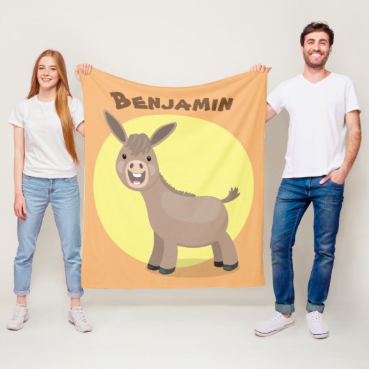 Niedliche Miniatur-Esel-Cartoon-Abbildung Fleecedecke (Beispiel)