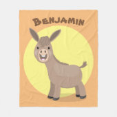 Niedliche Miniatur-Esel-Cartoon-Abbildung Fleecedecke (Vorderseite)