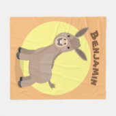 Niedliche Miniatur-Esel-Cartoon-Abbildung Fleecedecke (Vorderseite (Horizontal))