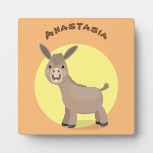 Niedliche Miniatur-Esel-Cartoon-Abbildung Fotoplatte