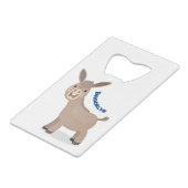 Niedliche Miniatur-Esel-Cartoon-Abbildung Geldbeutel Flaschenöffner (Rückseite Schrägansicht)