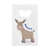 Niedliche Miniatur-Esel-Cartoon-Abbildung Geldbeutel Flaschenöffner (Rückseite)